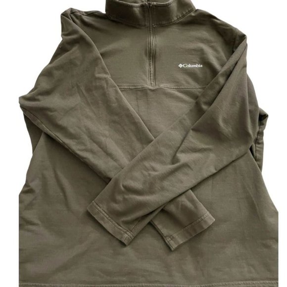 ** COLUMBIA ** Men's Quarter Zip, Size XL - Super Soft, Olive Green - Advanced E - Picture 2 of 6